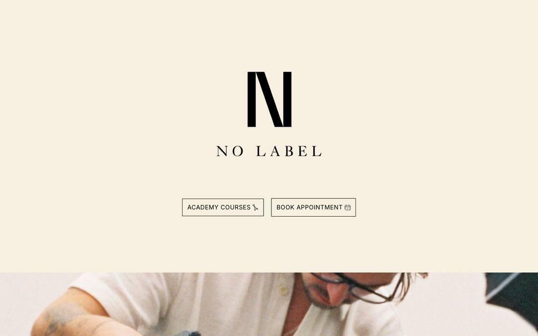 No Label Salons & Academy website